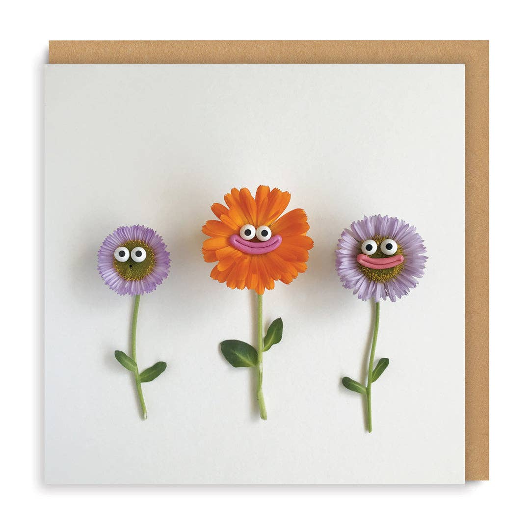 Flowers With Faces Card