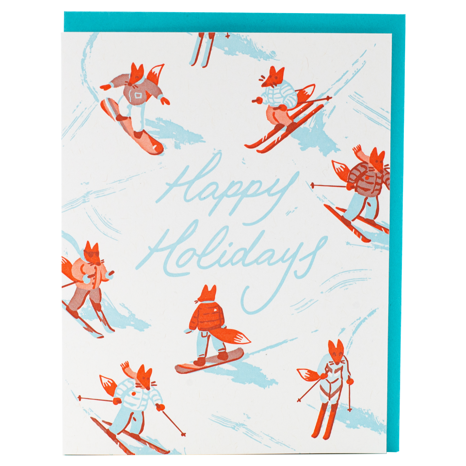 Alpine Foxes Holiday Cards, Box Set of 8