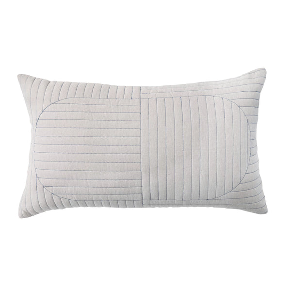 Quilted Chambray Lumbar Pillow