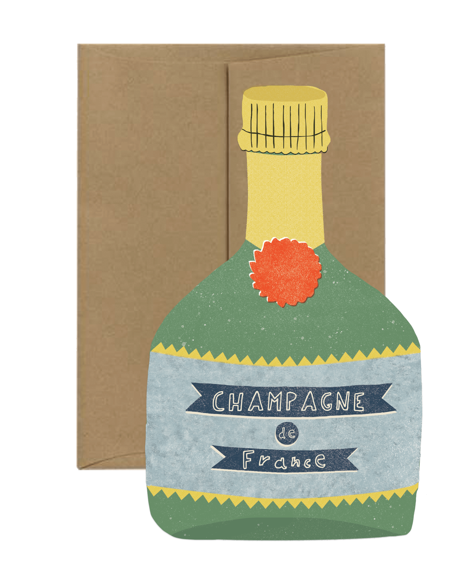 Champagne Bottle Die Cut Card - DIGS