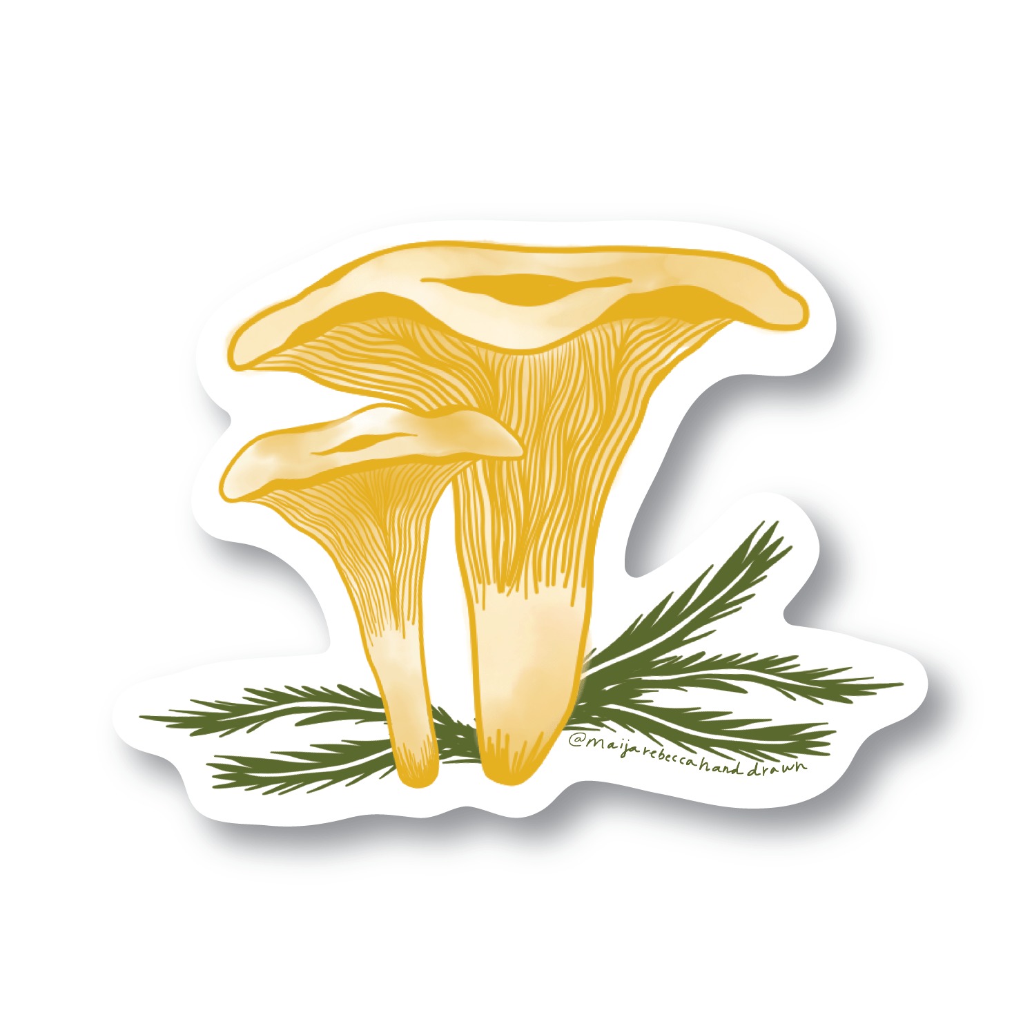 Chanterelle Mushroom Sticker - DIGS