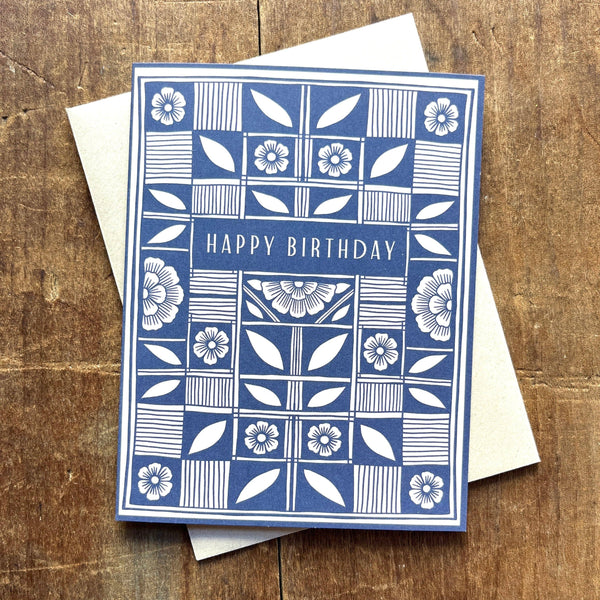 Checked Quilt Block Birthday Card - DIGS