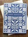 Checked Quilt Block Birthday Card - DIGS