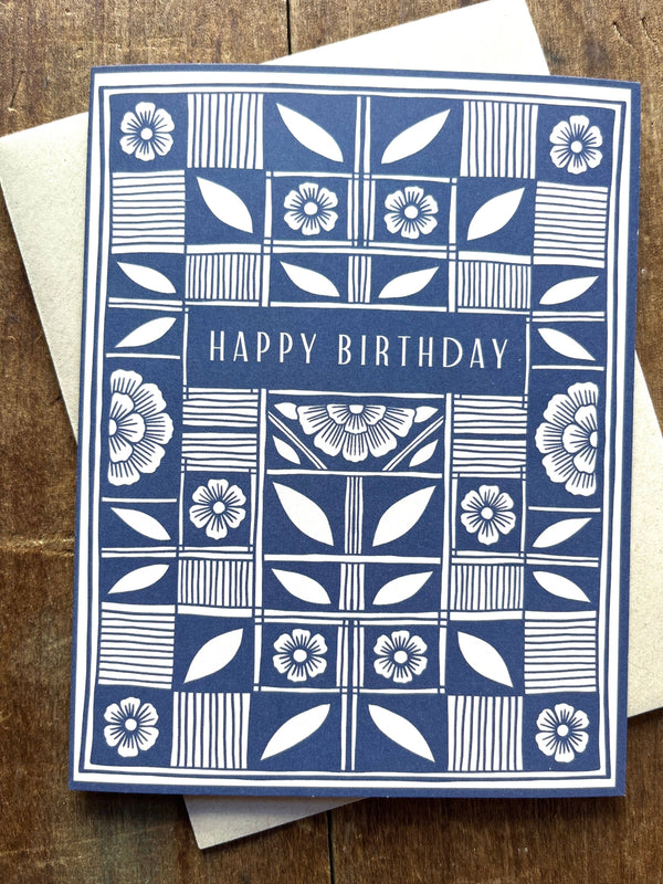 Checked Quilt Block Birthday Card - DIGS
