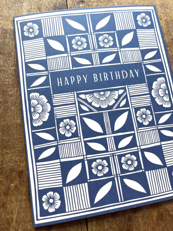 Checked Quilt Block Birthday Card - DIGS
