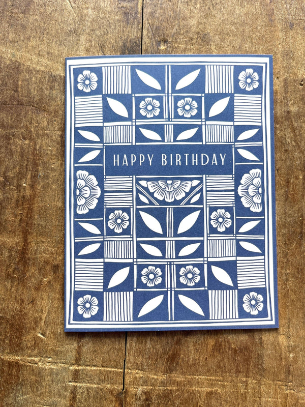 Checked Quilt Block Birthday Card - DIGS