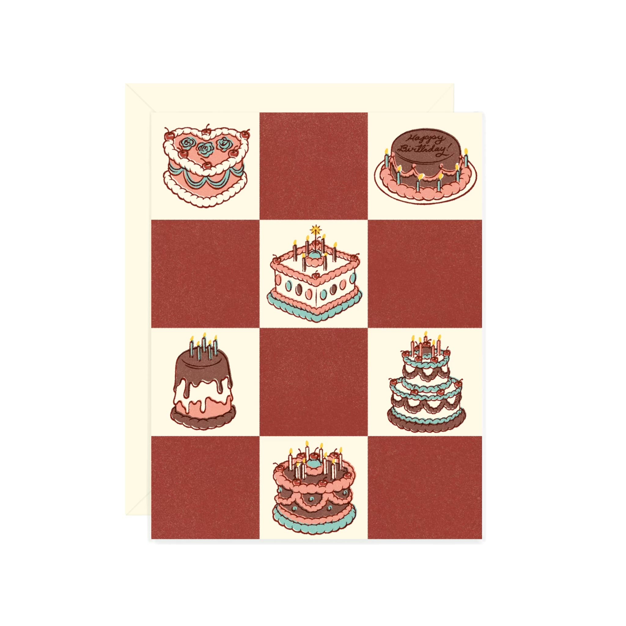 Checker Cake Birthday Card - DIGS