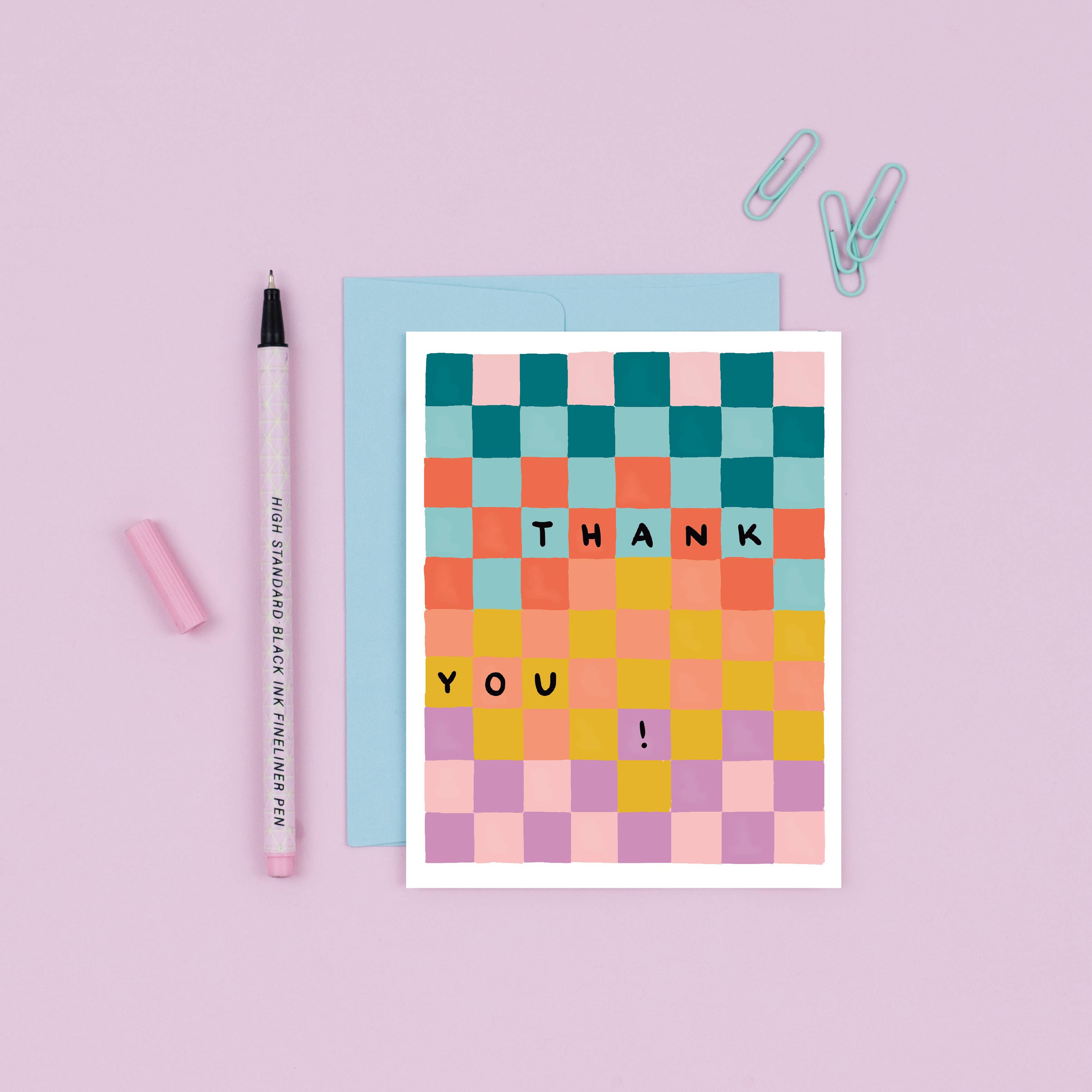 Checkerboard Thank You Card - DIGS