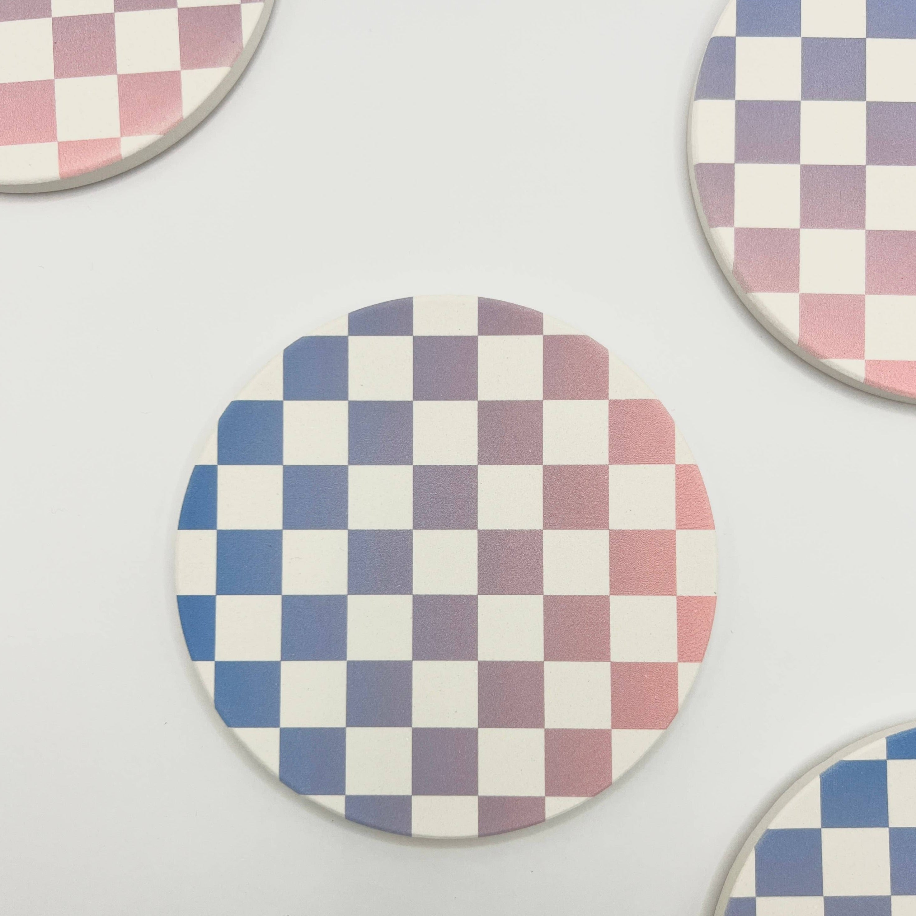 Checks Absorbent Stone Coasters - DIGS