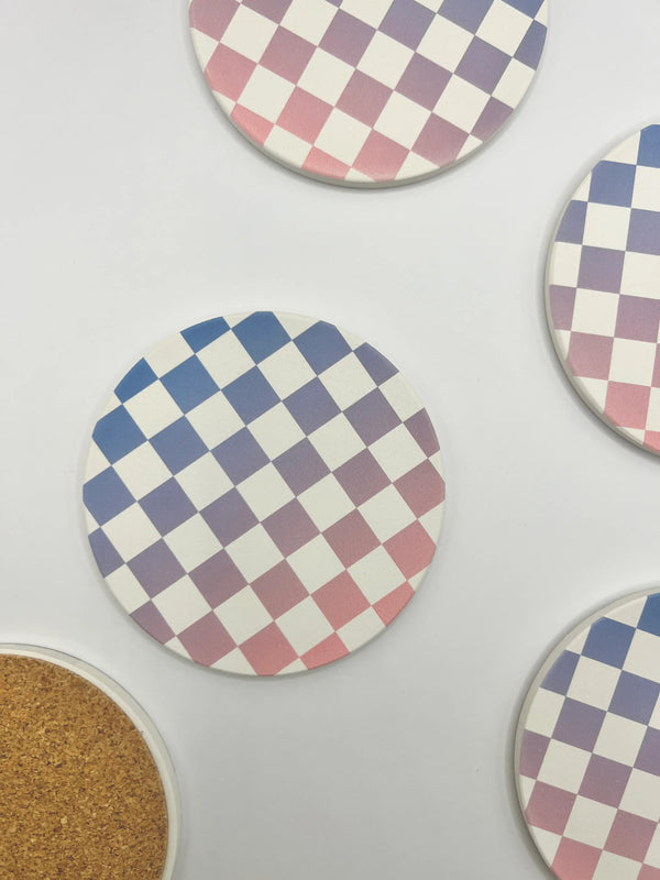 Checks Absorbent Stone Coasters - DIGS