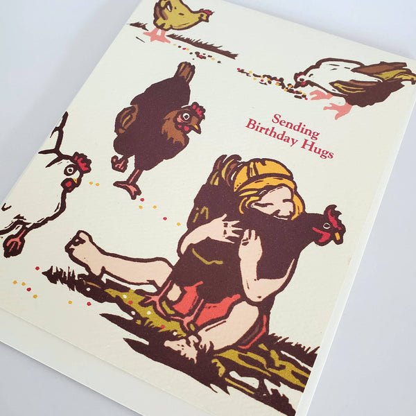Chicken Hug Birthday Card - DIGS