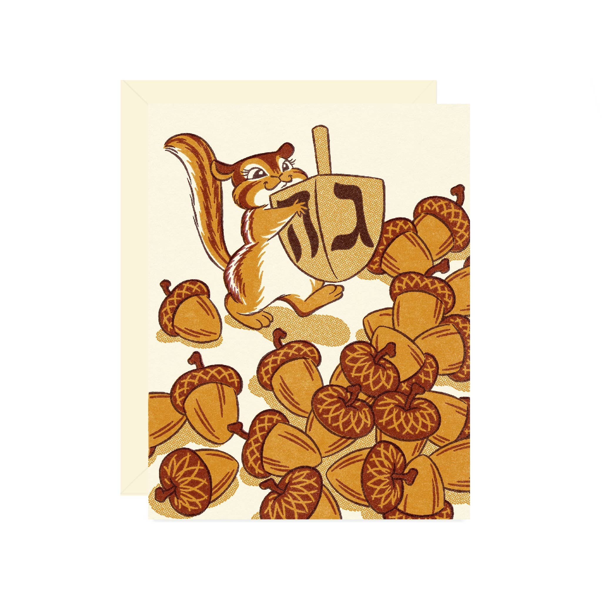 Chipmunk Dreidel Hanukkah Card - DIGS