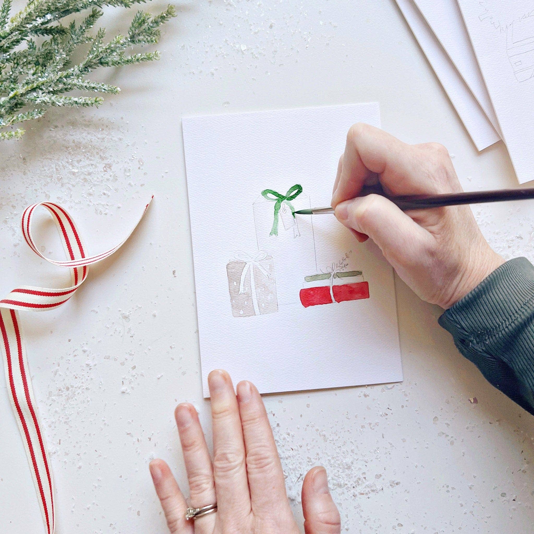 Christmas Cheer Paintable Notecards - DIGS
