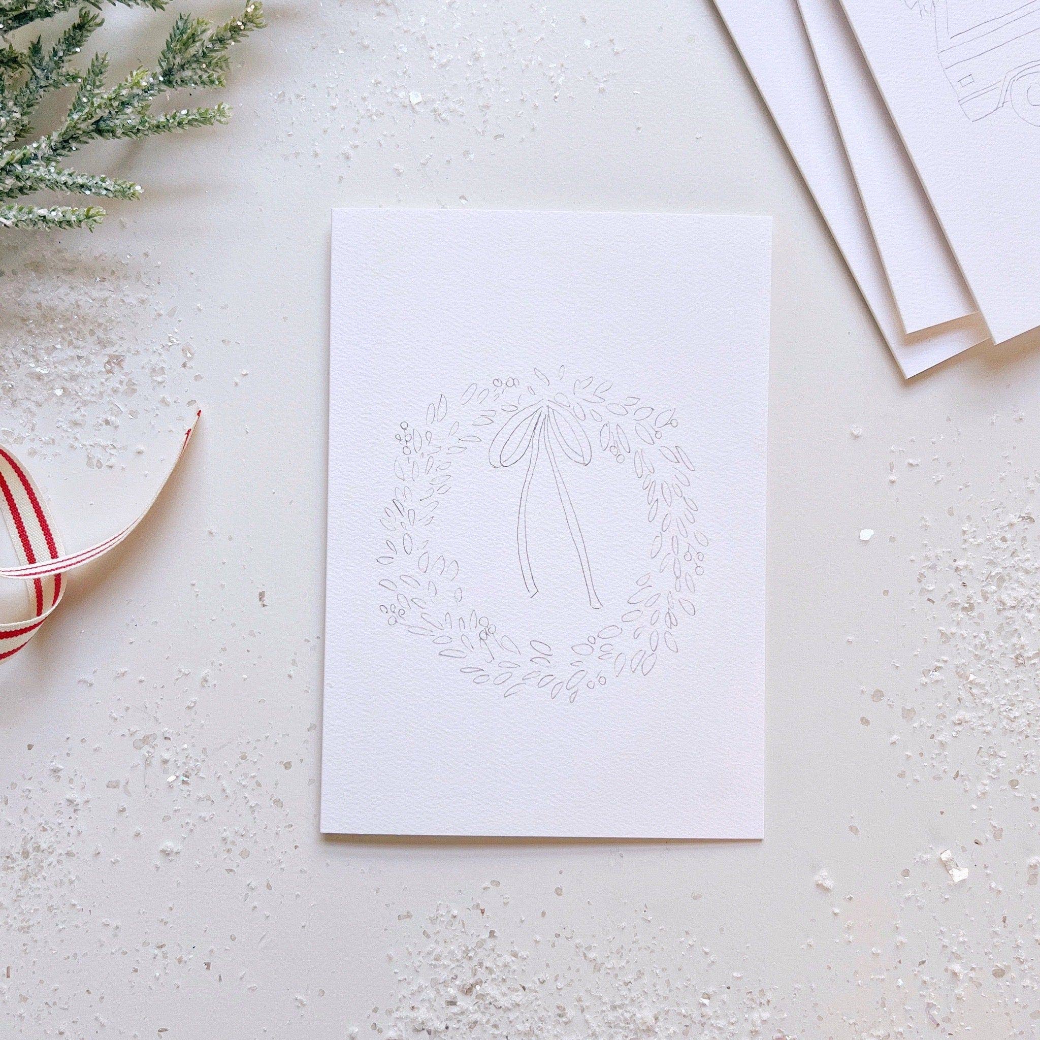 Christmas Cheer Paintable Notecards - DIGS