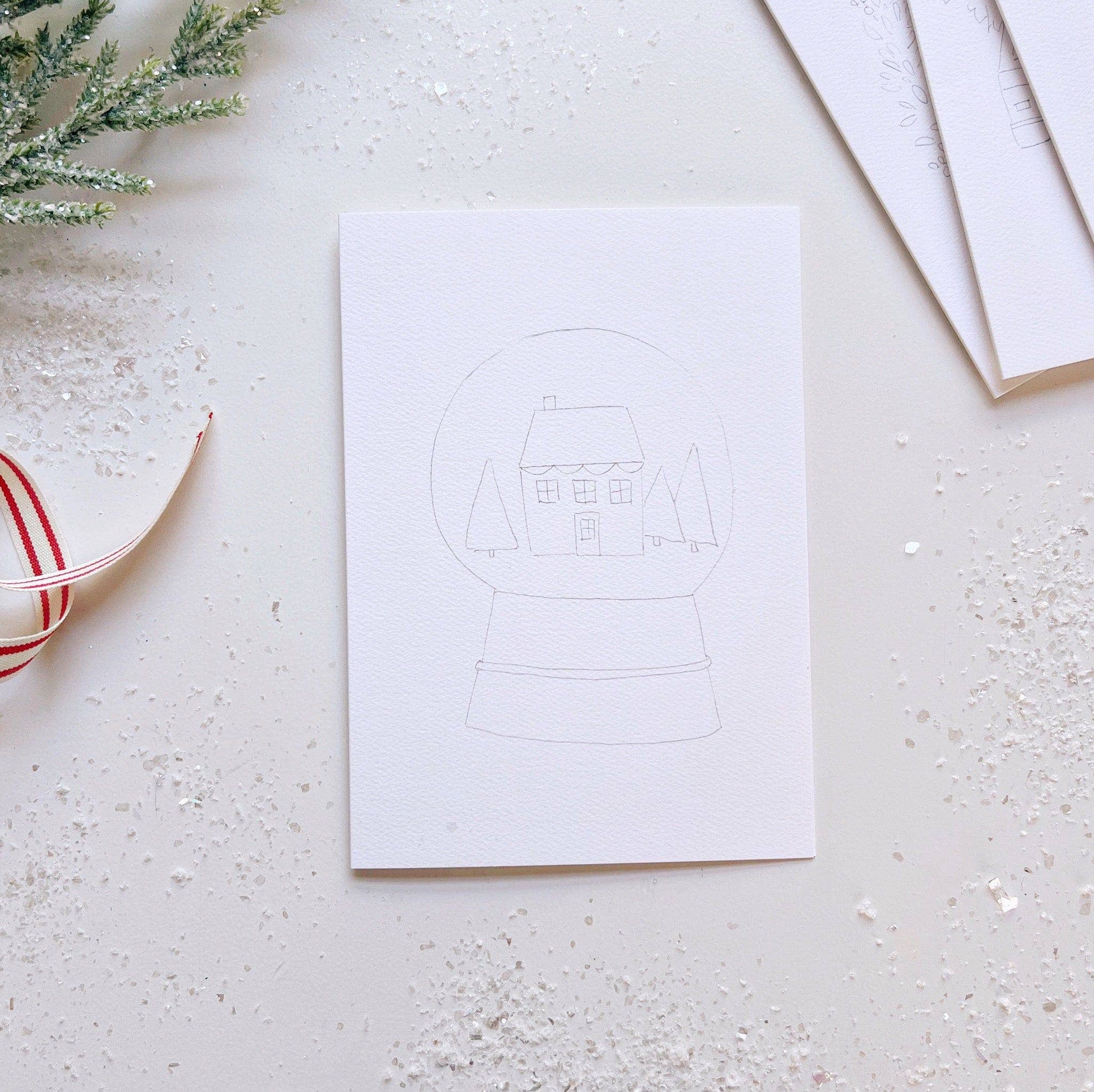 Christmas Cheer Paintable Notecards - DIGS