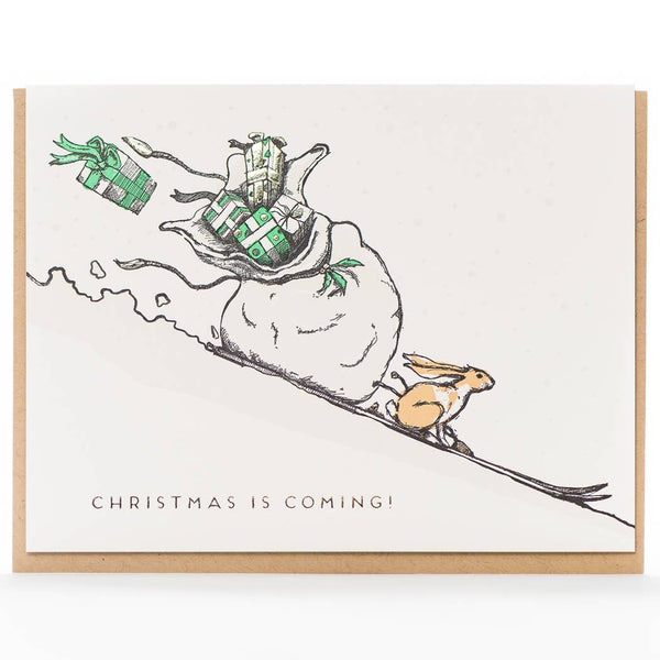 Christmas is Coming Rabbit Card - DIGS