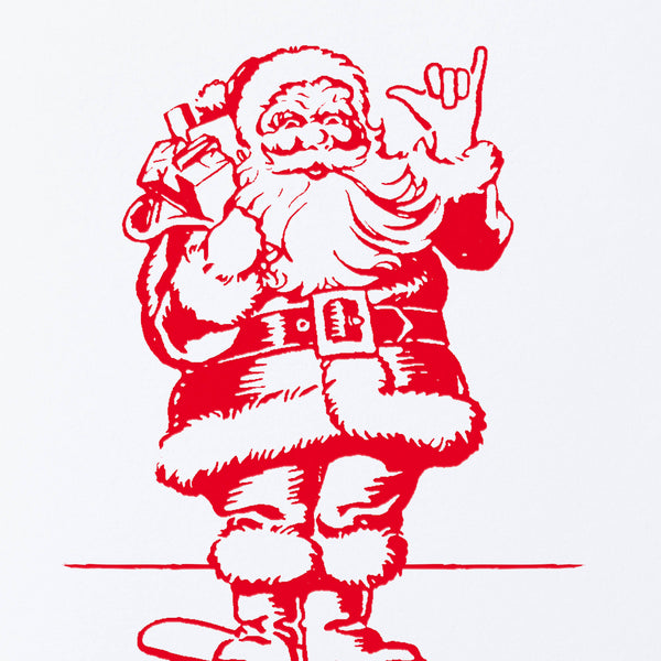 Christmas Santa Longboard Card - DIGS
