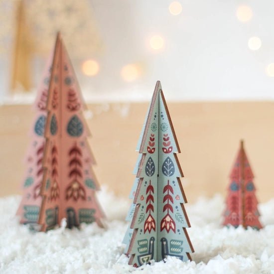 Christmas Tree Set: Colorful Folk Design - DIGS