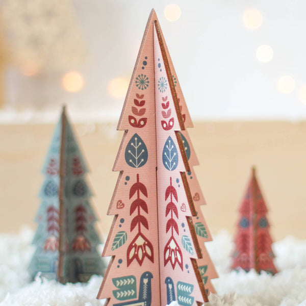 Christmas Tree Set: Colorful Folk Design - DIGS