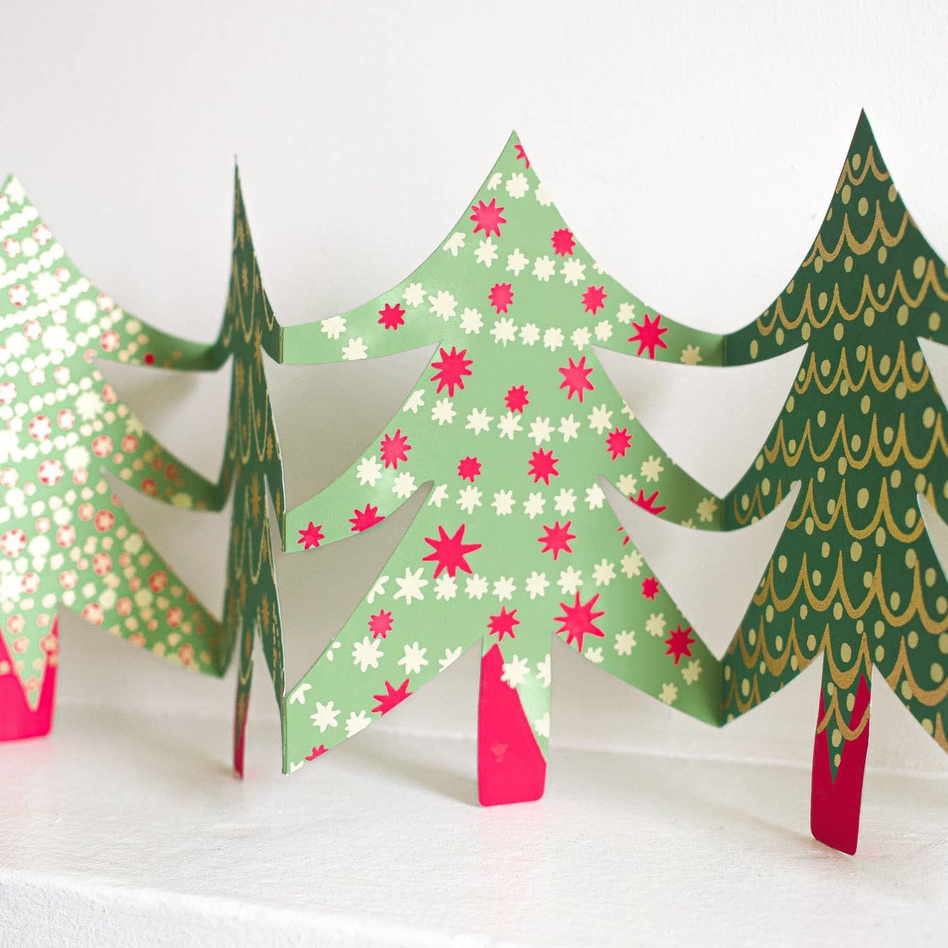 Christmas Trees Folded Garland - DIGS