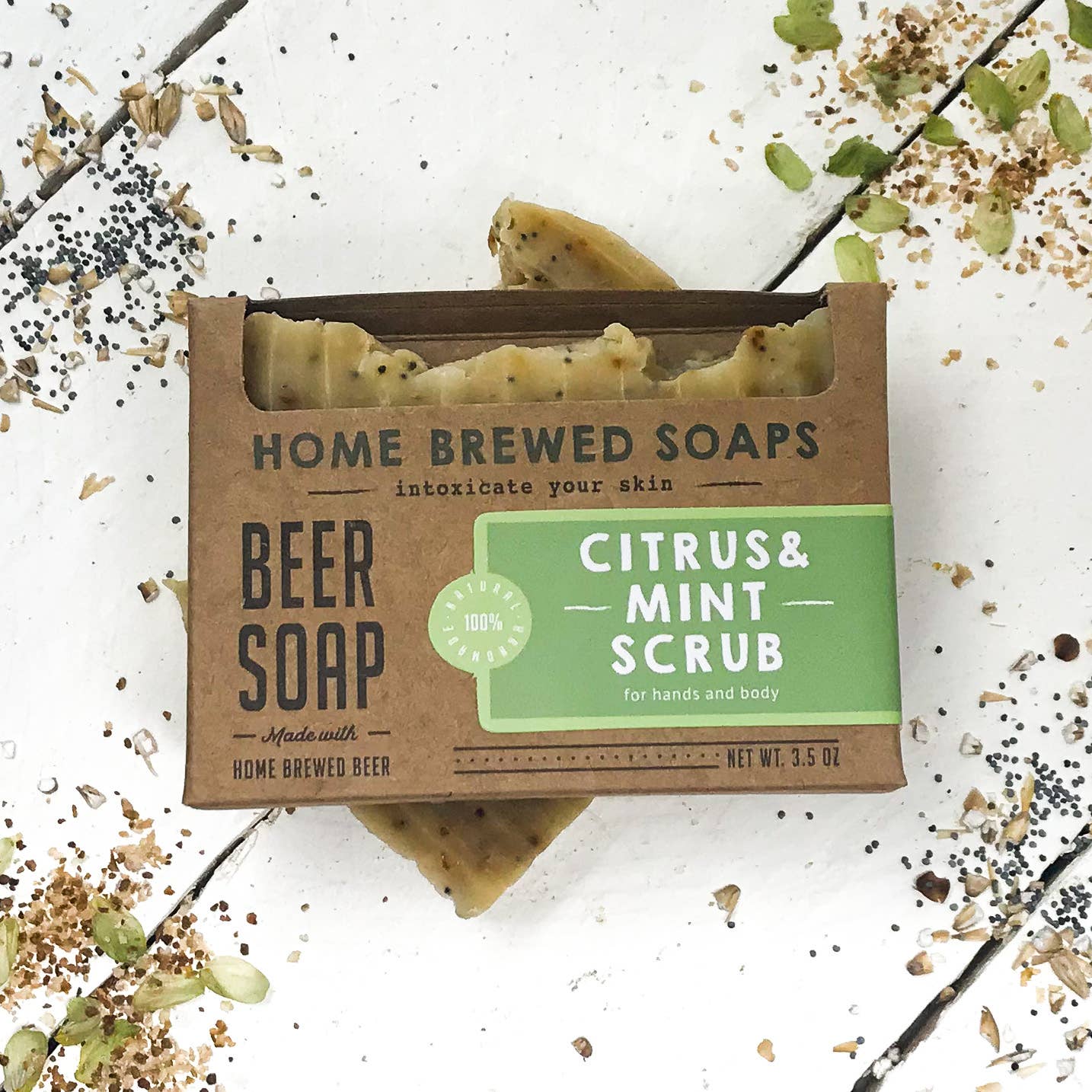 Citrus & Mint Scrub Beer Soap - DIGS