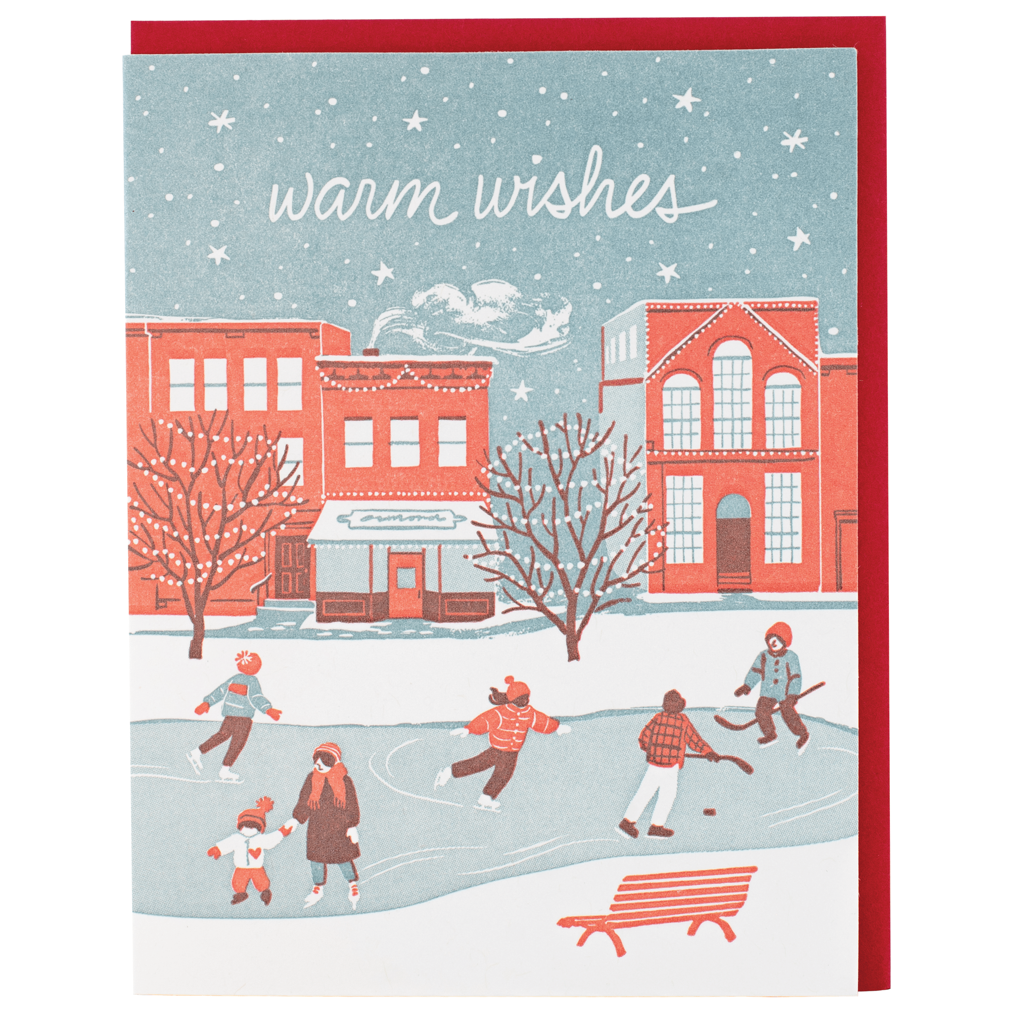 City Ice Skating Holiday Cards, Box Set of 8 - DIGS