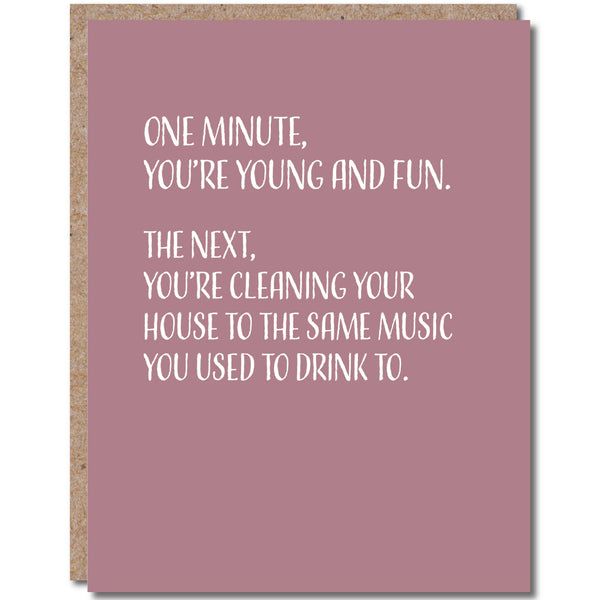 Cleaning Music Birthday Card - DIGS