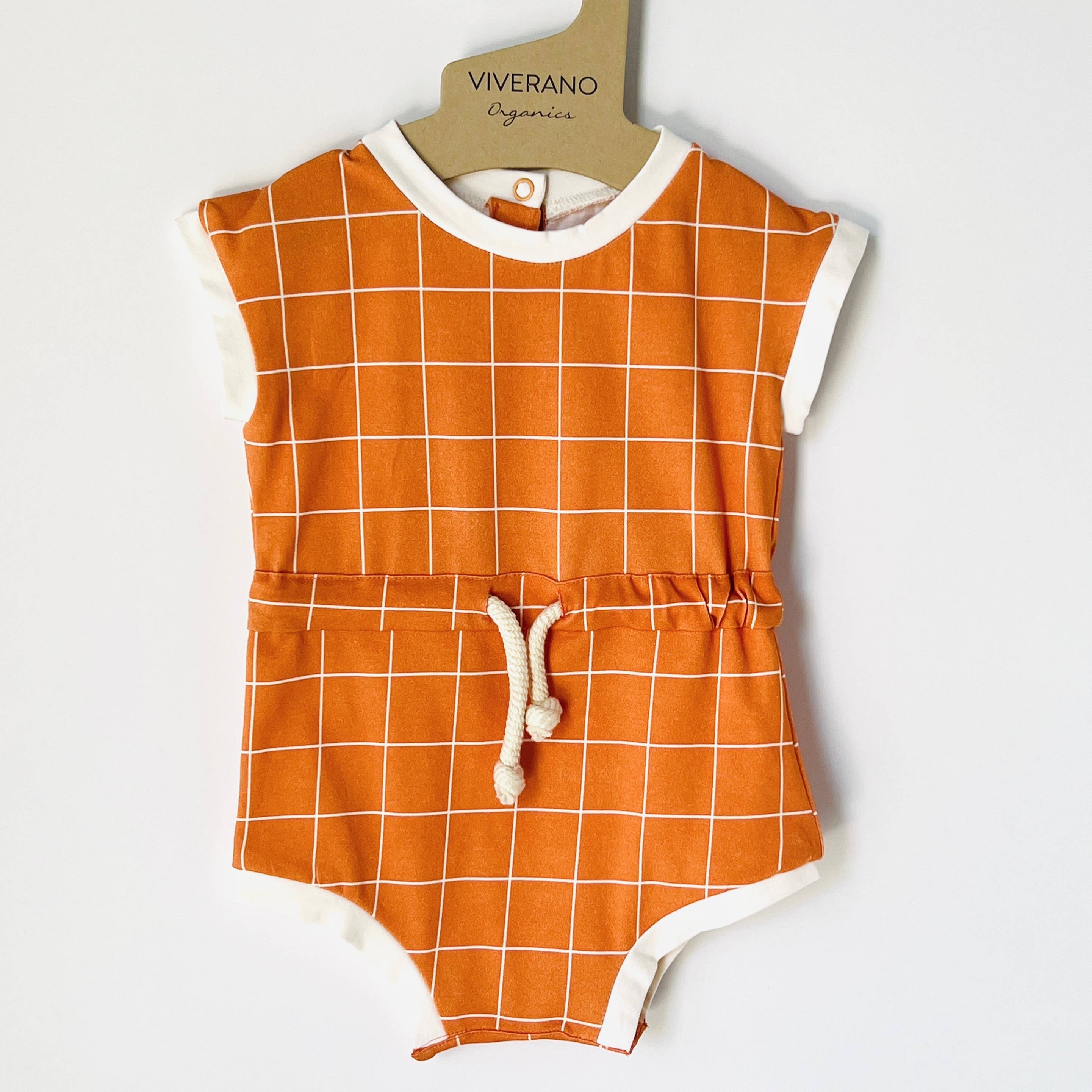 Clementine Checkered Baby Short Romper - DIGS