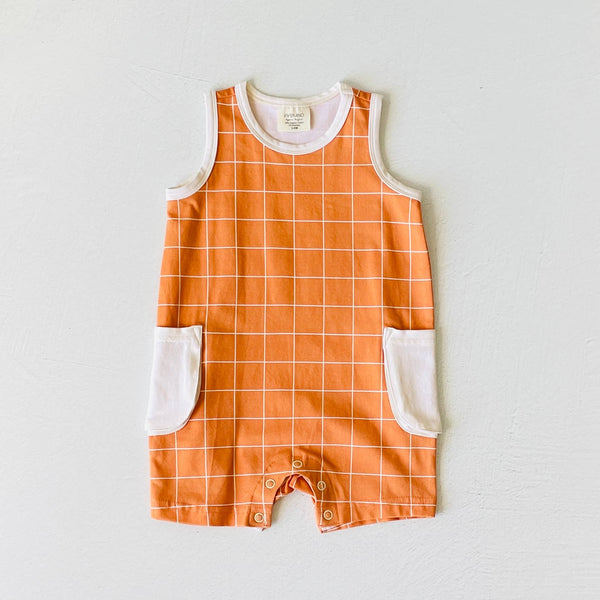 Clementine Checkered Pocket Romper - DIGS
