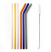 Colored Reusable Glass Straws, Set of 6 - DIGS