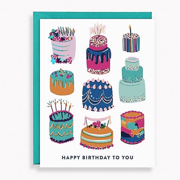 Colorful Cakes Birthday Card - DIGS