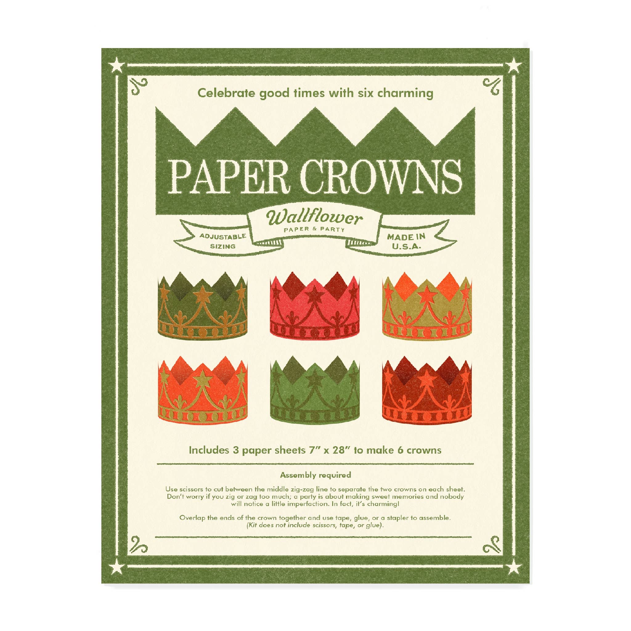 Colorful Christmas Paper Crowns - DIGS