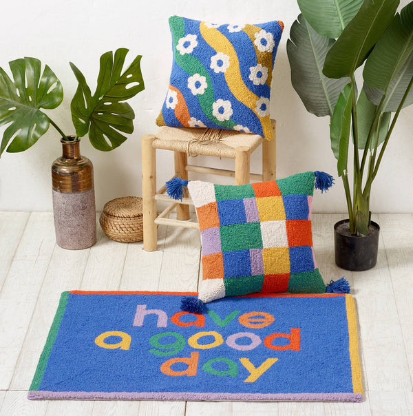 Colorful Daisies Hook Pillow - Elizabeth Olwen - DIGS