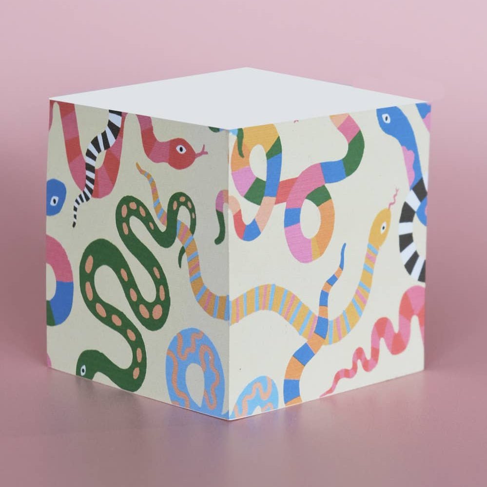 Colorful Snakes Sticky Note Cube - DIGS