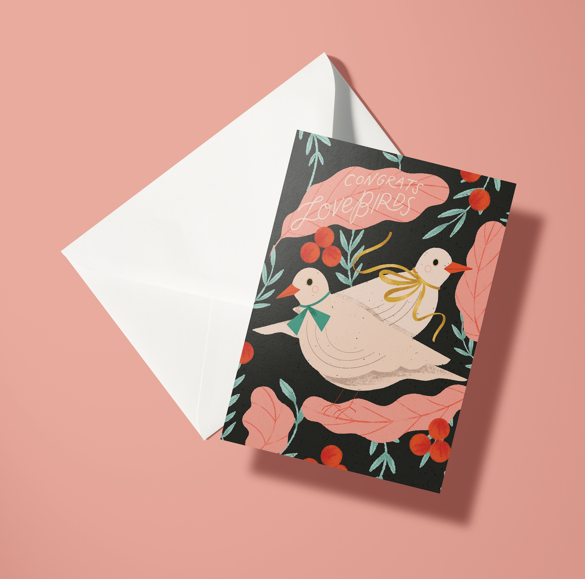 Congrats Love Birds Wedding Card - DIGS