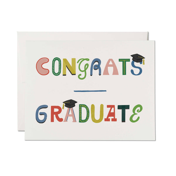 Congrats Typography Graduation Card - DIGS