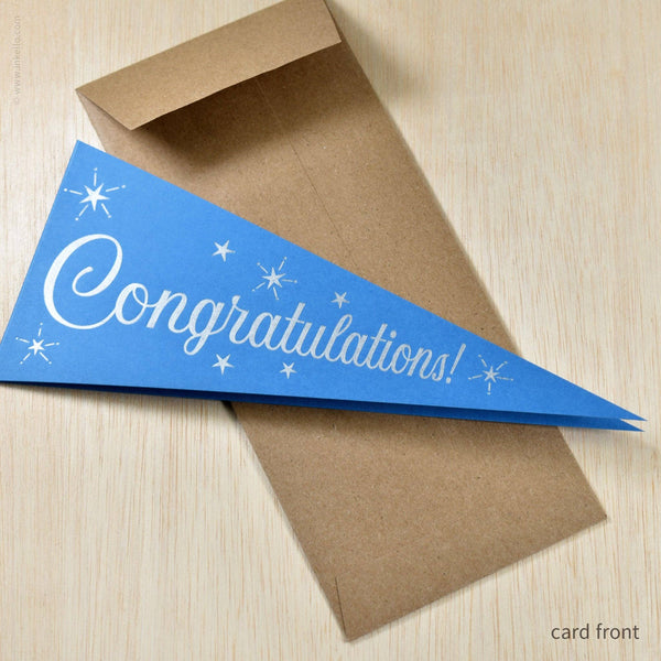 Congratulations Triangular Pennant Card - DIGS