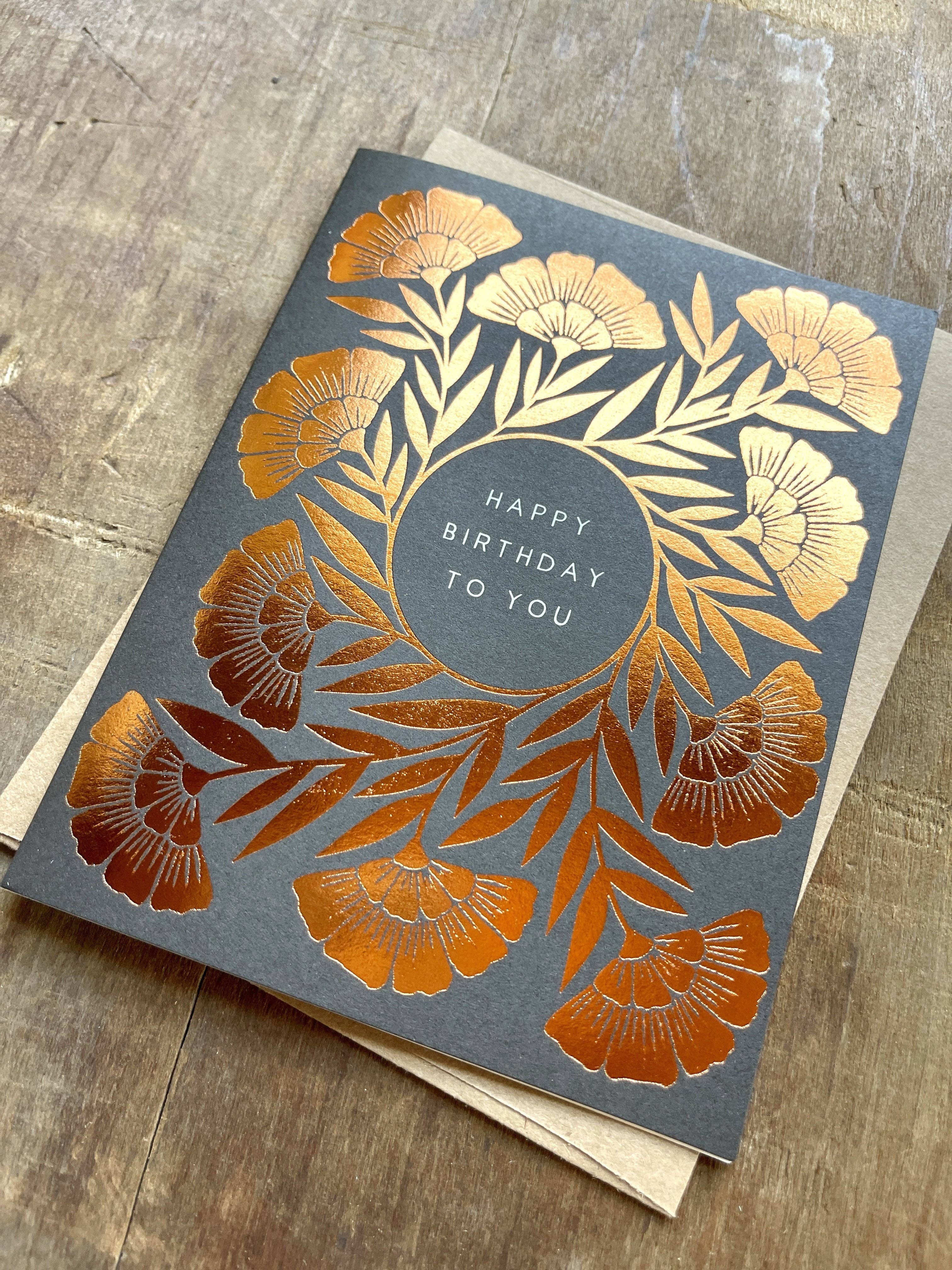 Copper Foil Birthday Card - DIGS