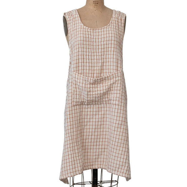 Cotton Grid Slipover Apron - DIGS