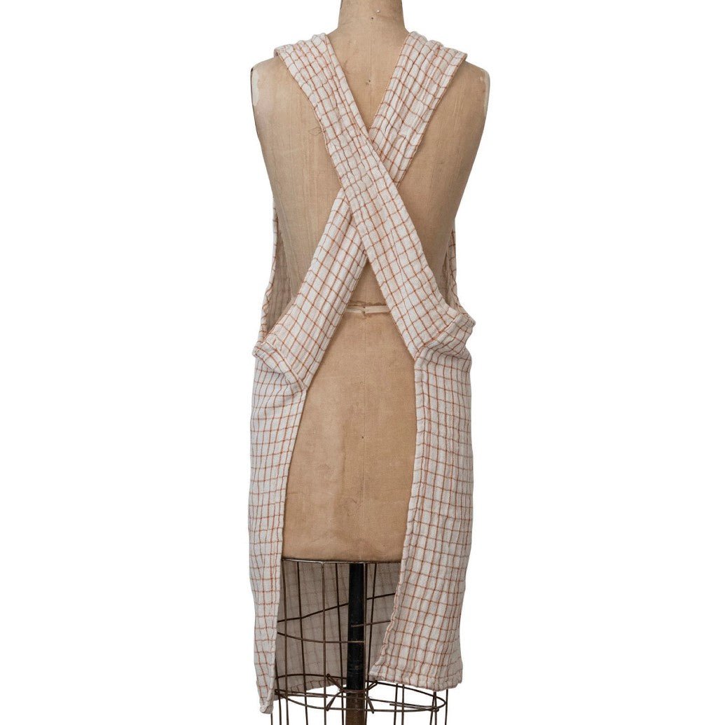 Cotton Grid Slipover Apron - DIGS