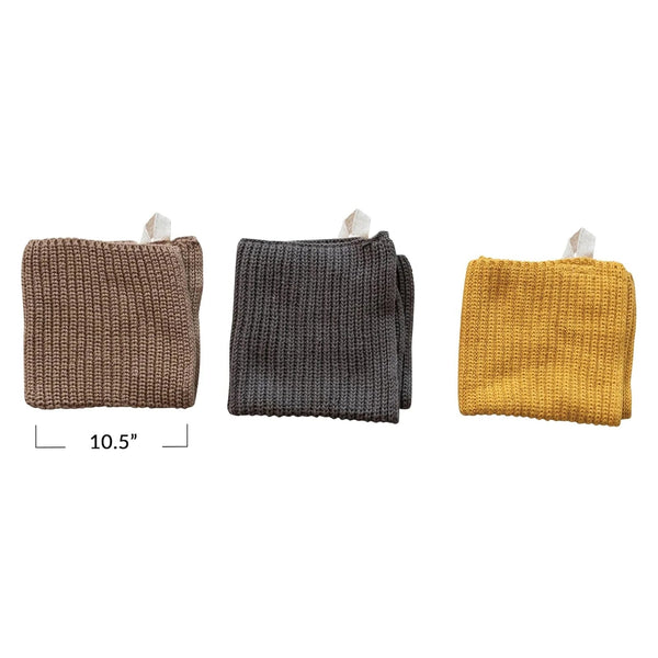 Cotton Knit Dish Cloths w/ Loop - DIGS