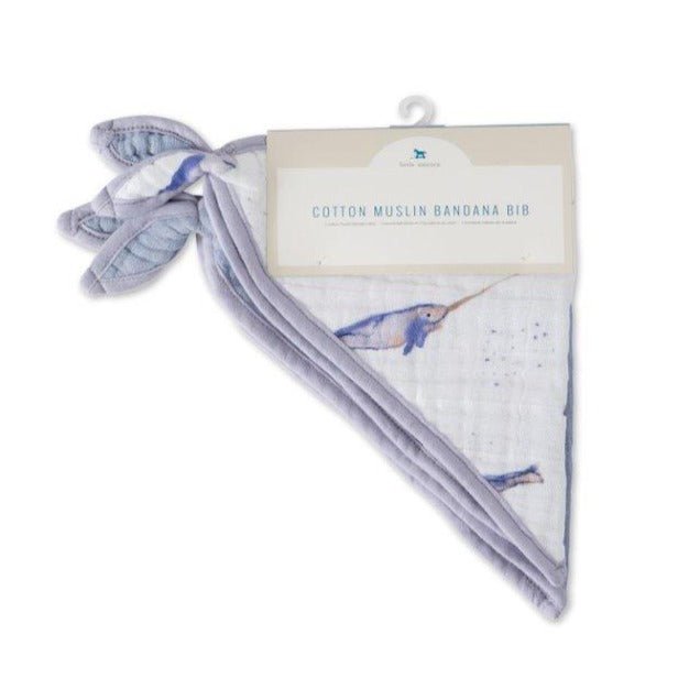 Cotton Muslin Bandana Bib Set of 2: Narwhals - DIGS