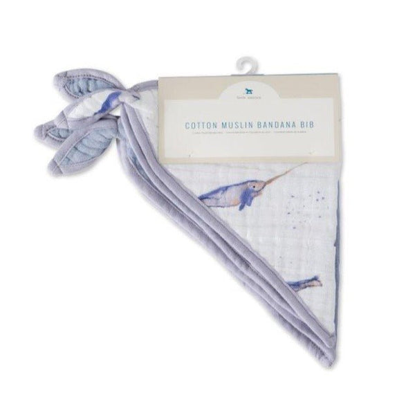 Cotton Muslin Bandana Bib Set of 2: Narwhals - DIGS
