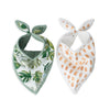 Cotton Muslin Bandana Bib Set of 2: Tropical Leaf - DIGS