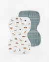 Cotton Muslin Burp Cloth 2 Pack: Animal Crackers + Stillwater Stitch - DIGS