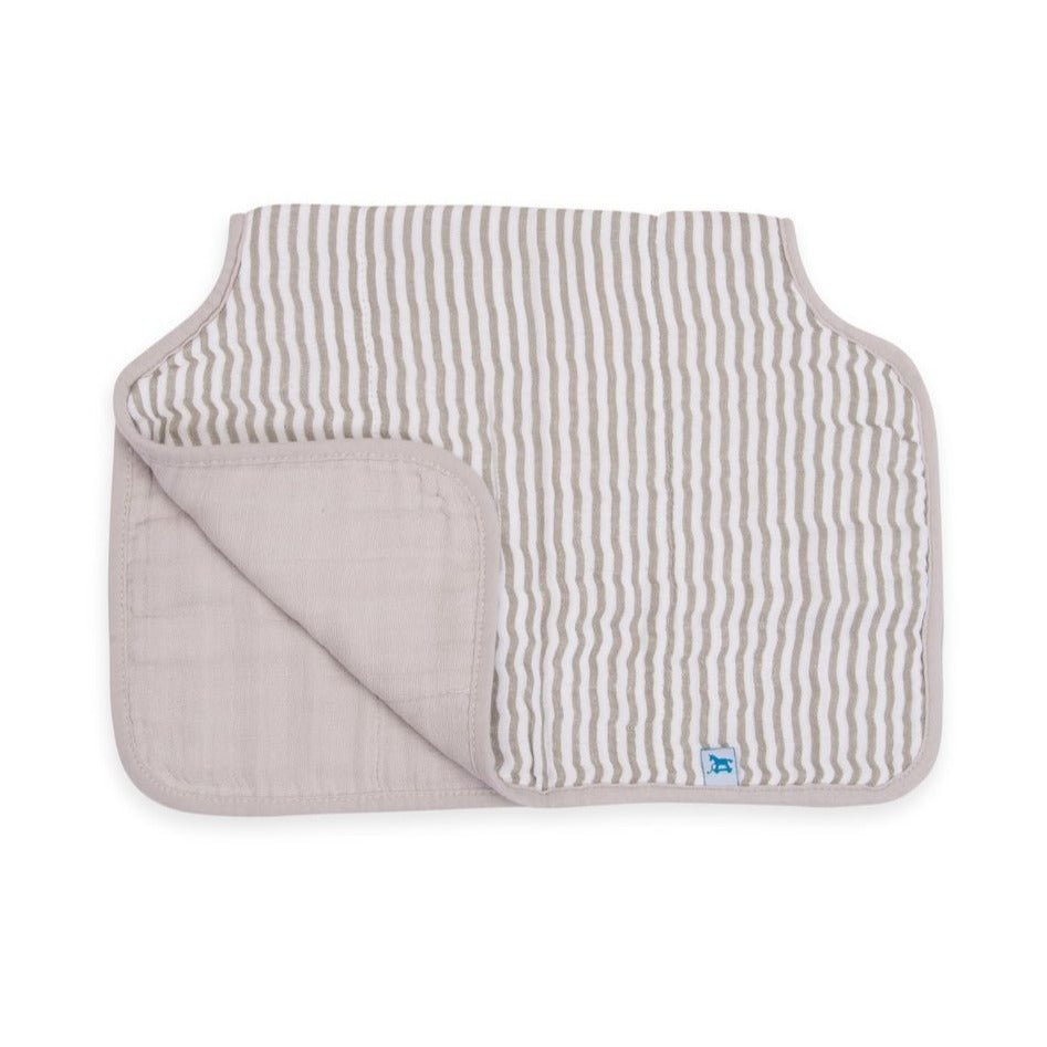 Cotton Muslin Burp Cloth: Grey Stripe - DIGS