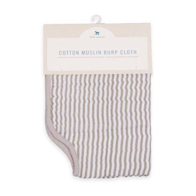 Cotton Muslin Burp Cloth: Grey Stripe - DIGS