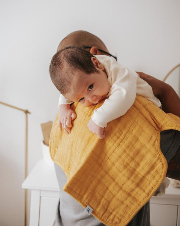 Cotton Muslin Burp Cloth: Mustard - DIGS