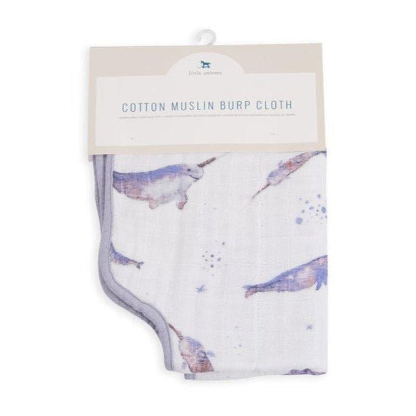 Cotton Muslin Burp Cloth: Narwhals - DIGS