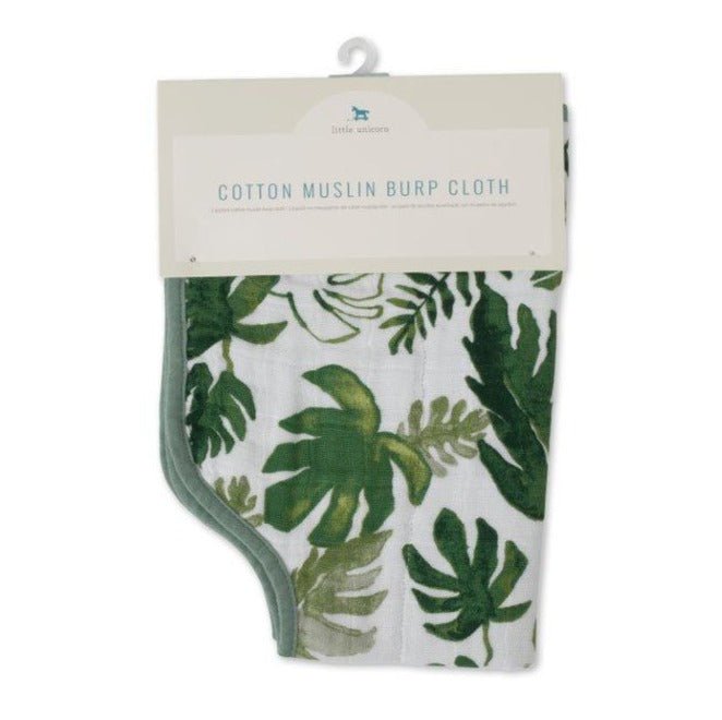 Cotton Muslin Burp Cloth: Tropical Leaf - DIGS